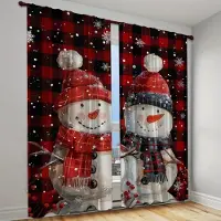 Household supplies MH 2 st Julgardiner Julklockor Julgran och Snöflinga Tryckta Gardiner för Sovrum Vardagsrum Fönster 100W130H(CM)40x51in&Grommet Top