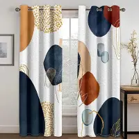 Household supplies MH 2 Paneler Sol Abstrakt Geometrisk Design Konst Modern Enkelhet Halvmörkläggande Tunna Gardiner för Fönster Sovrum cortinas Dekor 135W245H(CM)53x96in&Grommet Top