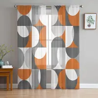 Super Six Nordisk Retro Medeltida Geometrisk Abstrakt Voile Skira Gardiner Vardagsrumsfönster Tyllgardin Kök Sovrum Draperier Heminredning 135W x 137H(cm)