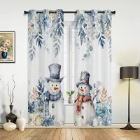 Household supplies MH Jul Snö Julgran Fönstergardiner Dekoration För Hem Sovrum Kök Vardagsrum Prydnad Julklappar Navidad Gardiner 135W x 60H(cm) x1