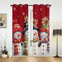 Household supplies MH Jul Fönster Gardiner Dekor För Hem Sovrum Kök Vardagsrum Juldekoration Julklappar Navidad Natal nyår 135W x 60H(cm) x1