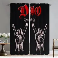 Household supplies MH Gardiner för Sovrum Rock-DIO Fönstergardin för Rum 2 Paneler Rullgardiner Avdelare Heminredningsgardiner Halloweendekoration Barn W50xH70cmx2pcs-CL