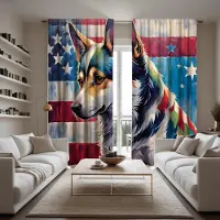 Household supplies MH 2 st HD Amerikansk flagga målad gammal varg dekorativ gardin Färg knyt digitaltryckt gardin Heminredningsstil Dekorerad l W52H63inchW132H160cm