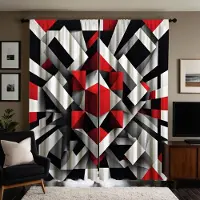 Household supplies MH 2-delad HD digital svartvit serie modern minimalistisk triangulär tredimensionell geometri gardiner heminredningsstil W52H63inchW132H160cm