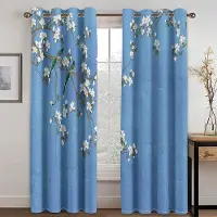 Yiran Furniture Aquarell Beige Löv Blomma Vintage Fönstergardiner Rullgardiner För Vardagsrum Barn Sovrum Badrum Kök Dörr Heminredning 2 st W65X60H(cm)X2Pcs&Grommet Top