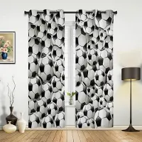 Household supplies MH Fotbollsplan Design Gröna Gardiner för Sovrum Vardagsrum Draperier Kök Barnrum Fönstergardin Heminredning 135W x 135H(cm) x1