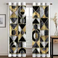 Household supplies MH 2 paneler Abstrakta Geometriska Gardiner Marmortextur Tryckta Gardiner för Sovrum Vardagsrum Golv-till-tak-fönster Persienner (50Wx50H)x2(CM)&Grommet Top