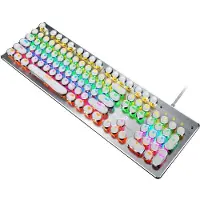 3d printing machine 104-tangenters trådbundet mekaniskt tangentbord blå brytare ergonomisk design RGB-bakgrundsbelysning flera belysningar vit