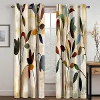 A Family Of Home Textiles Retrostil Löv Och Blommor Serie Solskyddsgardiner Vardagsrum Sovrum Hemdekoration Digitaltryck Anpassad Tunn Gardin 170W200H(CM)67x79in&Hook