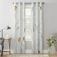 Super Six Abstrakta Fjärilar Och Löv Fönstergardiner För Vardagsrum Sovrum Lyx Moderna Kök Gardiner Tyg Draperier 135W x 185H(cm) x2