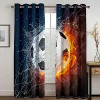 Household supplies MH 3D Fotbollsserie Mönster Fönster Gardiner Sporttema Tunna Gardiner Draperier För Vardagsrum Sovrum Pojkar Barnrum Heminredning W60H60(CM)x2pcs&Grommet Top