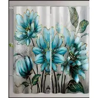 Household supplies MH Romantisk vattendroppe Röd Rose Lyxiga Fönstergardiner För Sovrum Vardagsrum Badrum Kicthen Dörrhall Skåp På Rea 2st W60H60(CM)x2PCS&Grommet Top