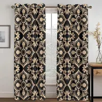 Household supplies MH 2 Paneler Lyxiga Svart Guld Gardiner Abstrakta Geometriska Gardiner för Sovrum Vardagsrum Kök Golvfönster Persienner Gardiner 2x50Wx50H(CM)&Grommet Top