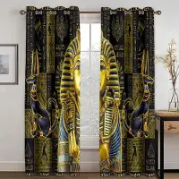 Household supplies MH Egyptiska fönstergardiner för vardagsrum Egypten Hieroglyfer Gamla logografiska detaljer och alfabetiska element Fönsterdraperier 2 st W60H60(CM)x2PCS&HOOK