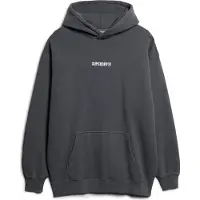 Superdry för män. M2013727A Löst sittande sweatshirt med huva och mikrologotryck grå (M), Casual, Bomull