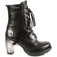 New rock - Gothic Trail-stövlar för damer i svart läder - TR001-S1