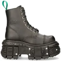 New rock Veganläder Combat Platform-stövlar - TANKMILI083C-V2