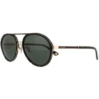 Police Aviator Mens Shiny Rose Gold Green Solglasögon