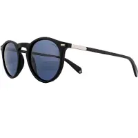 Polaroid Round Mens Matte Black Grey Polarized Solglasögon