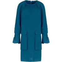 Conquista Petrol Blue Tencel-klänning med fickdetaljer