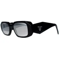 Prada Rectangle Dam Svart Ljusgrå Spegel Silver PR17WS