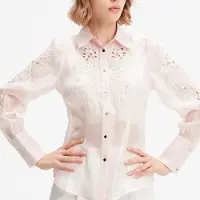 Smart & Joy Blus i broderad organza