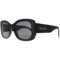 Prada Oval Dam Svart Mörkgrå PRA08S