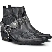 Infinity Leather Herr Grey Snakeskin Winklepicker Cowboy Läder Ankelkängor