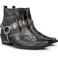 Infinity Leather Herr Olive Snakeskin Winklepicker Cowboy Läder Ankelkängor