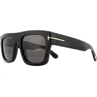 Tom Ford Square Mens Shiny Black Smoke Grey Solglasögon