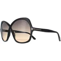 Tom Ford Butterfly Dam Glänsande Svart Rök Gradient Rosemin FT1013
