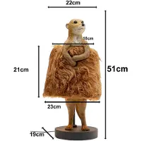 Kare Design bordslampa Animal Meerkat Fur, Brun / rost, Vardagsrum / matsal, Syntetmaterial, Design, Bordslampa