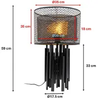 Kare Design bordslampa Coachella Glam, Svart, Vardagsrum / matsal, Metall, Design, Bordslampa