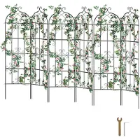 Vevor Trädgårdsspaljé för klätterväxter, 71 x 20 tum, 6-pack rostfritt metallträdgårdsspaljé för blommor, utomhusklätterros-spaljé för gurkor, dekorativt klematisspaljé för gårdar och gräsmattor