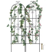 Vevor Trädgårdsspaljé för klätterväxter, 71 x 20 tum, 2-pack rostfritt metallträdgårdsspaljé för blommor, utomhusklätterros-spaljé för gurkor, dekorativt klematisspaljé för gårdar och gräsmattor