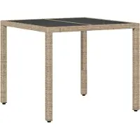 vidaXL Trädgårdsmöbelset 3 pcs Beige konstrotting