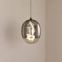 ONLI Glas pendellampa Lilly , Aluminium / grå / zink, Vardagsrum / matsal, Glas, Modern, Pendellampa