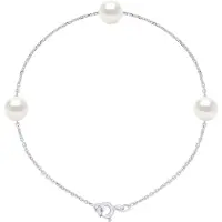 ATELIERS SAINT GERMAIN Armband 3 Äkta odlade sötvattenspärlor runda 7-8 mm