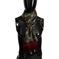 Dolce&Gabbana Geometrisk Siden Sjalsburgundy Teal