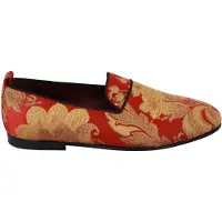 Dolce&Gabbana Herrar Röda Guld Brokad Tofflor Löparskor