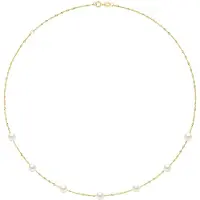 ATELIERS SAINT GERMAIN Pärlhalsband - 7 äkta odlade sötvattenspärlor runda 6-7 mm