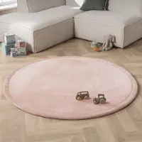 Little Olly Rund lekmatta | Jip rosa hos Volero | Ø 200 cm | Polyester | Enfärgad | Rund | Plattvävd