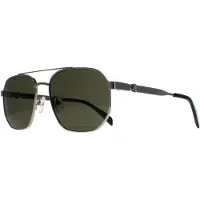 Alexander McQueen Aviator Unisex Silver Grön AM0458S