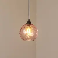 Opviq Glas pendellampa Benek , dimbar, Violett / rosa / rosè, Vardagsrum / matsal, Glas, Ungt boande, Pendellampa
