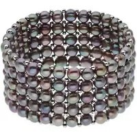 ATELIERS SAINT GERMAIN Armband 5 rader äkta sötvattenspärlor 4 mm