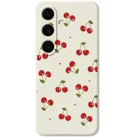 Mtp Products Samsung Galaxy S25 FE TPU-skal med körsbärsmönster - Beige