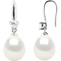 ATELIERS SAINT GERMAIN Örhängen Silver 925 & Cubic Zirconia - 2 Äkta odlade sötvattenspärlor Pärla 9-10 mm