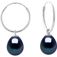 ATELIERS SAINT GERMAIN Örhängen av Silver 925 Rhodiumpläterat och Äkta Sötvattenspärlor Pärla 8-9 mm