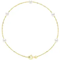 ATELIERS SAINT GERMAIN Armband - 5 äkta odlade sötvattenspärlor runda 4-5 mm
