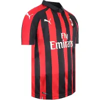 Puma AC Milan Kortärmad Krage Svart/Röd Barn Fotboll Hemmatröja 754421 06